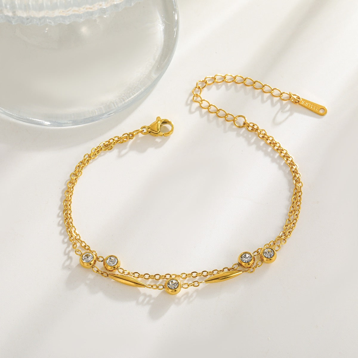 Double Layer Stick Chain Bracelet