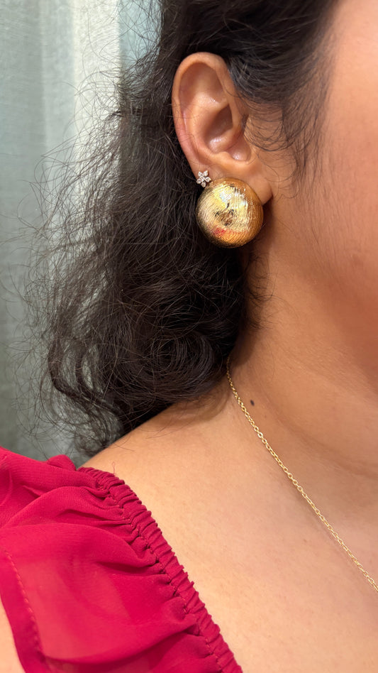 Large textured dome earrings