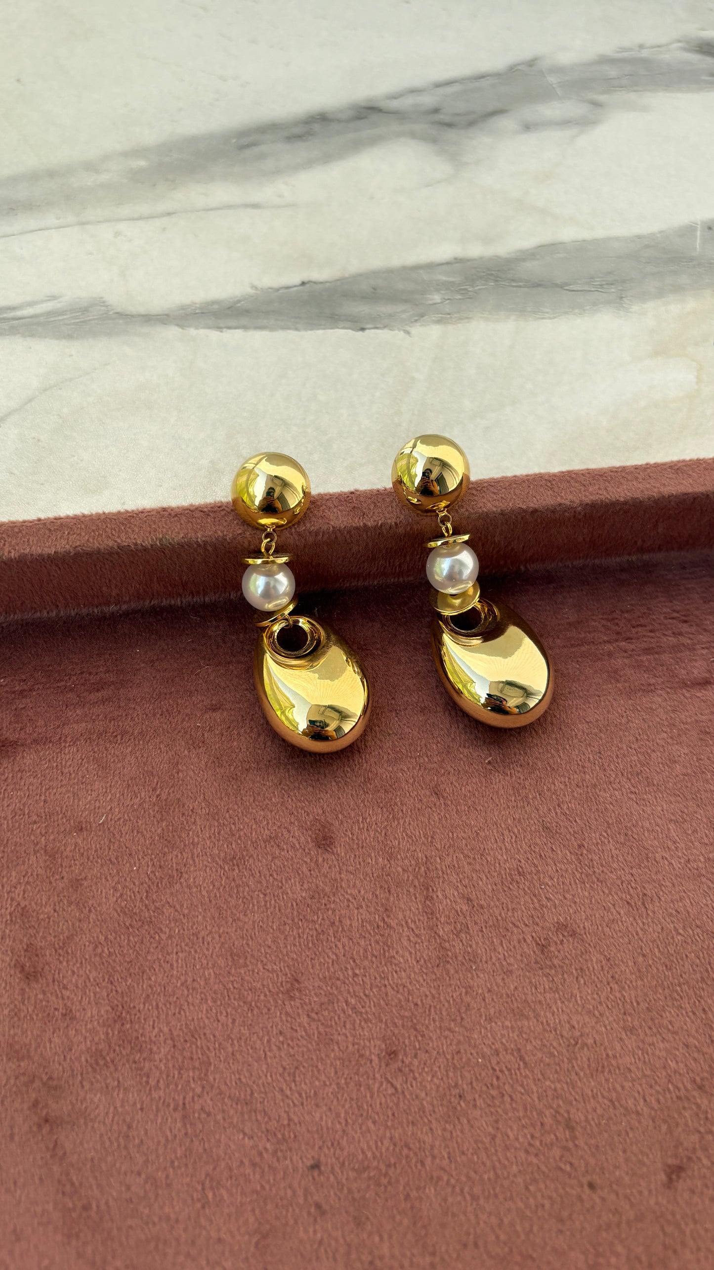 Pearl and Oval Danglers