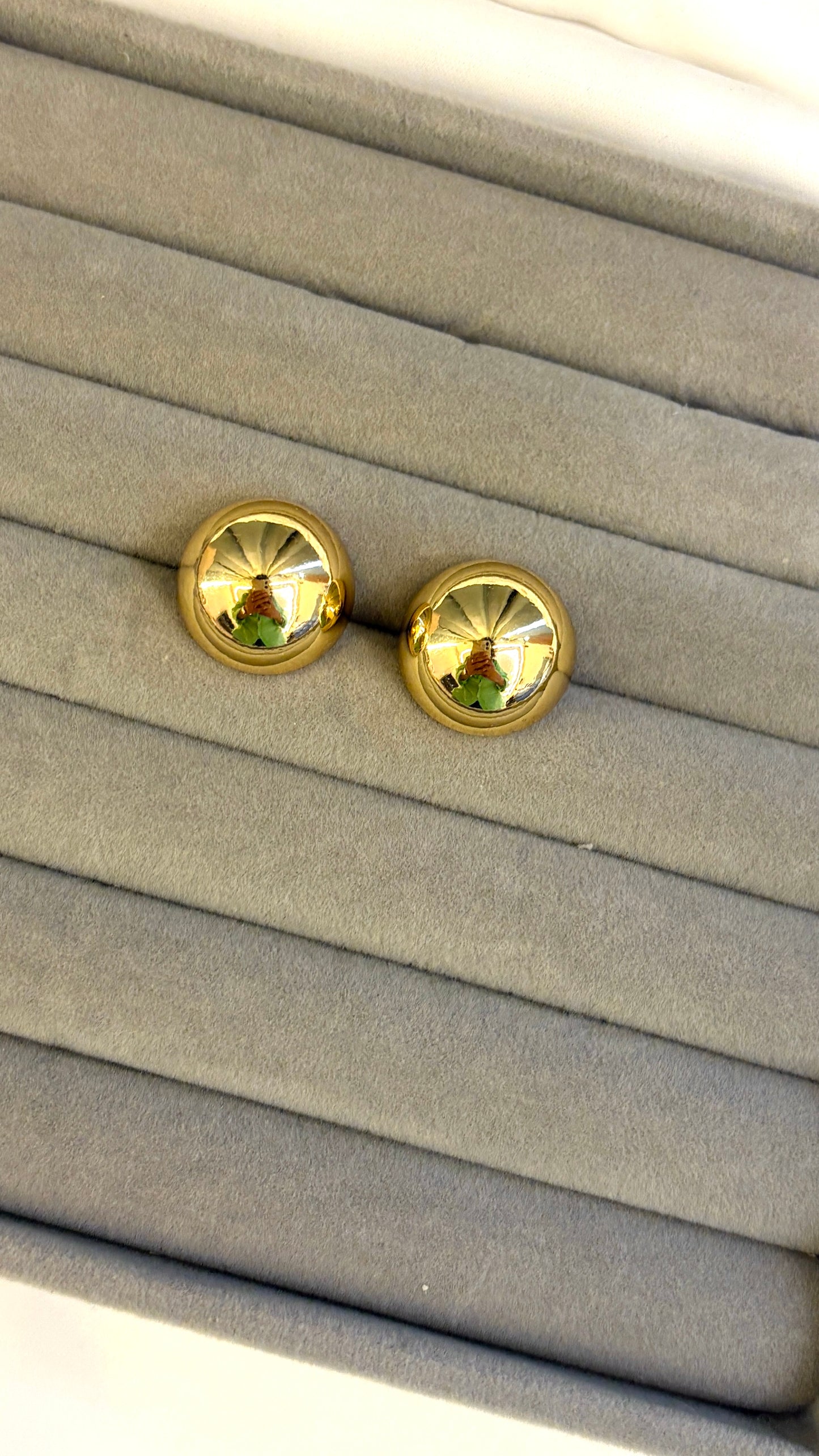 Golden shiny dome studs