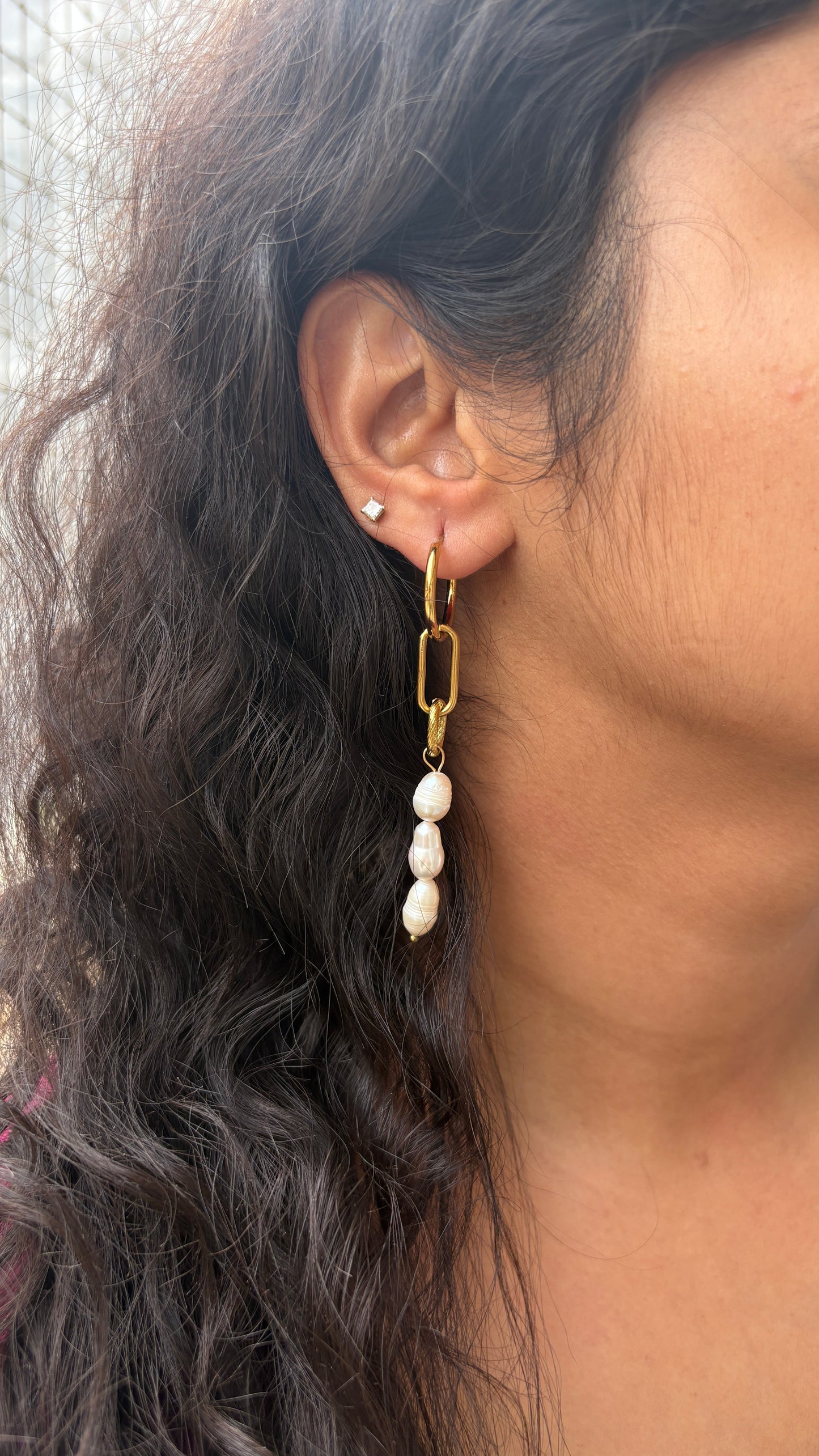 2 in 1 pearl earrings