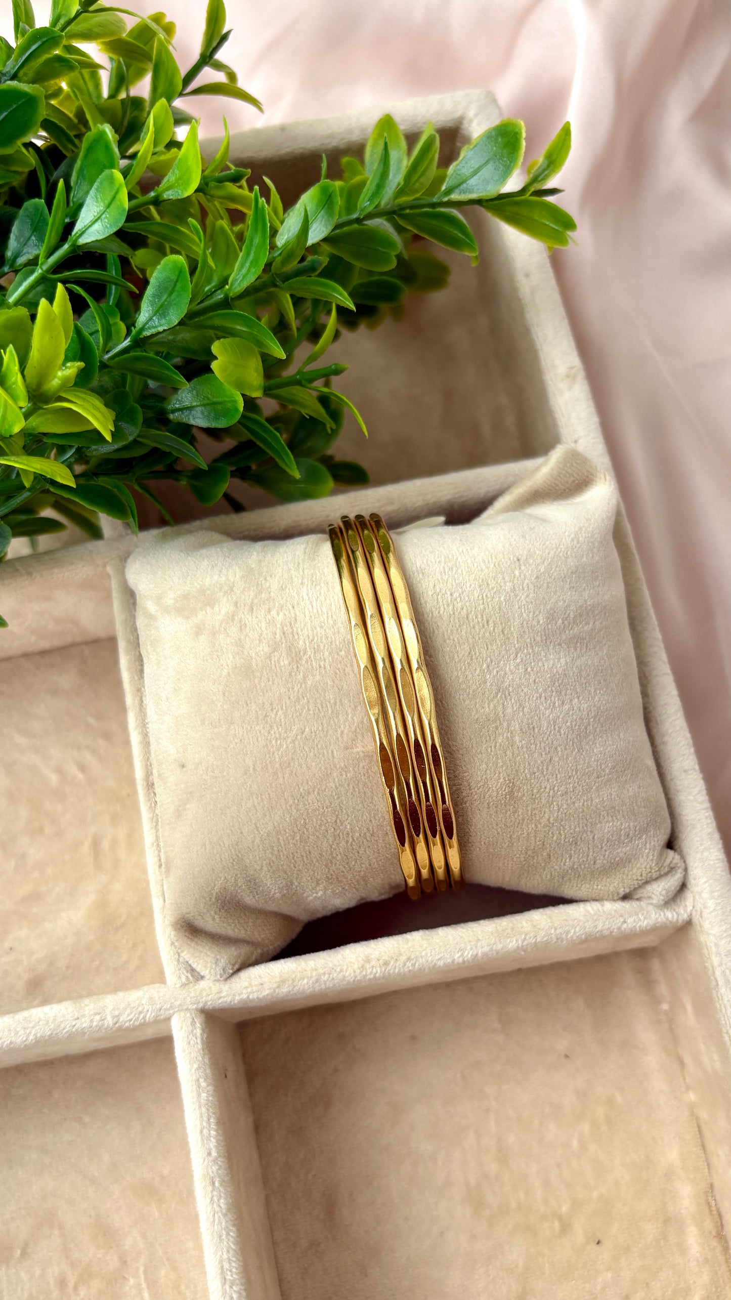 Stack styled open bracelet