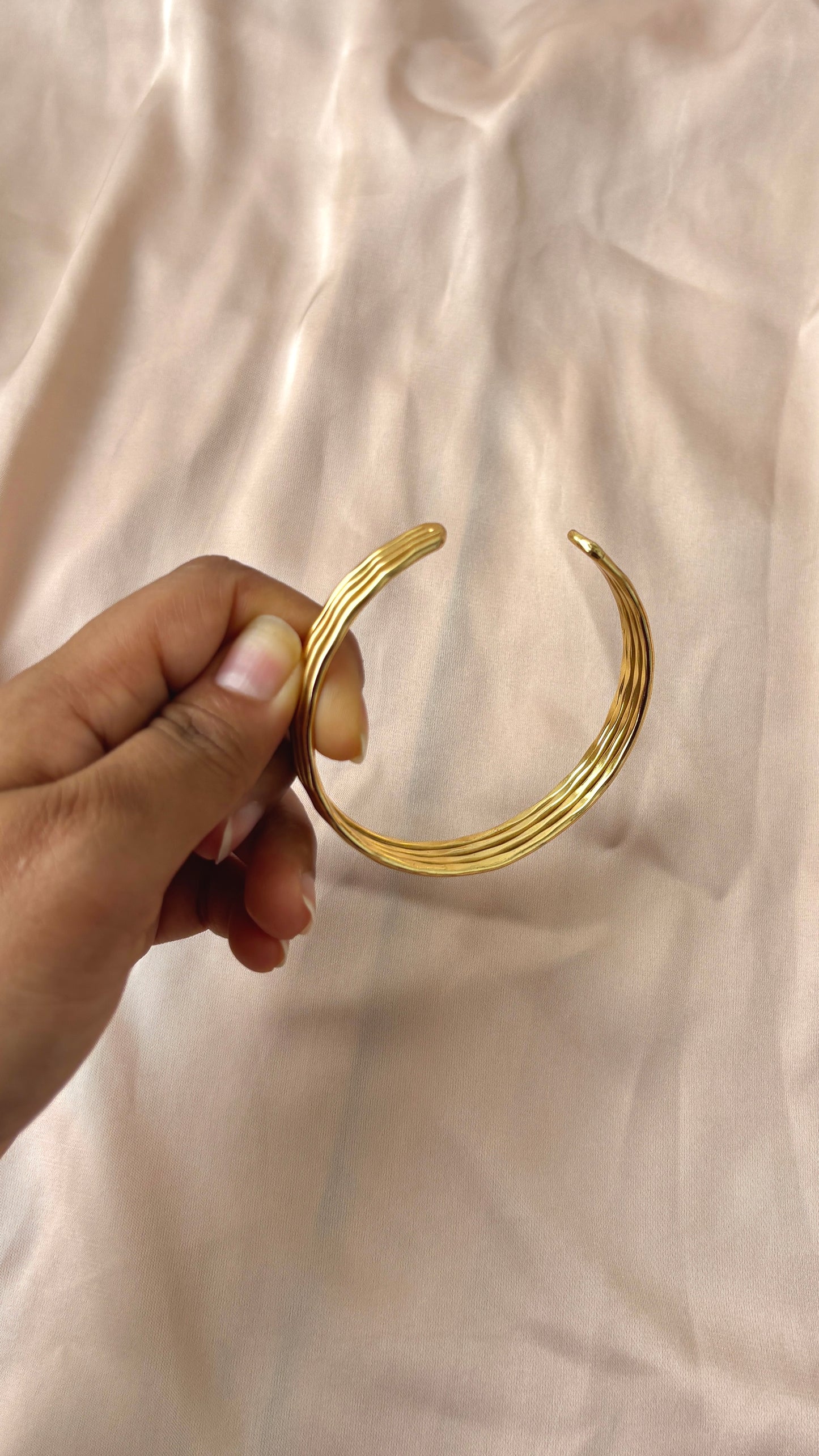 Stack styled open bracelet