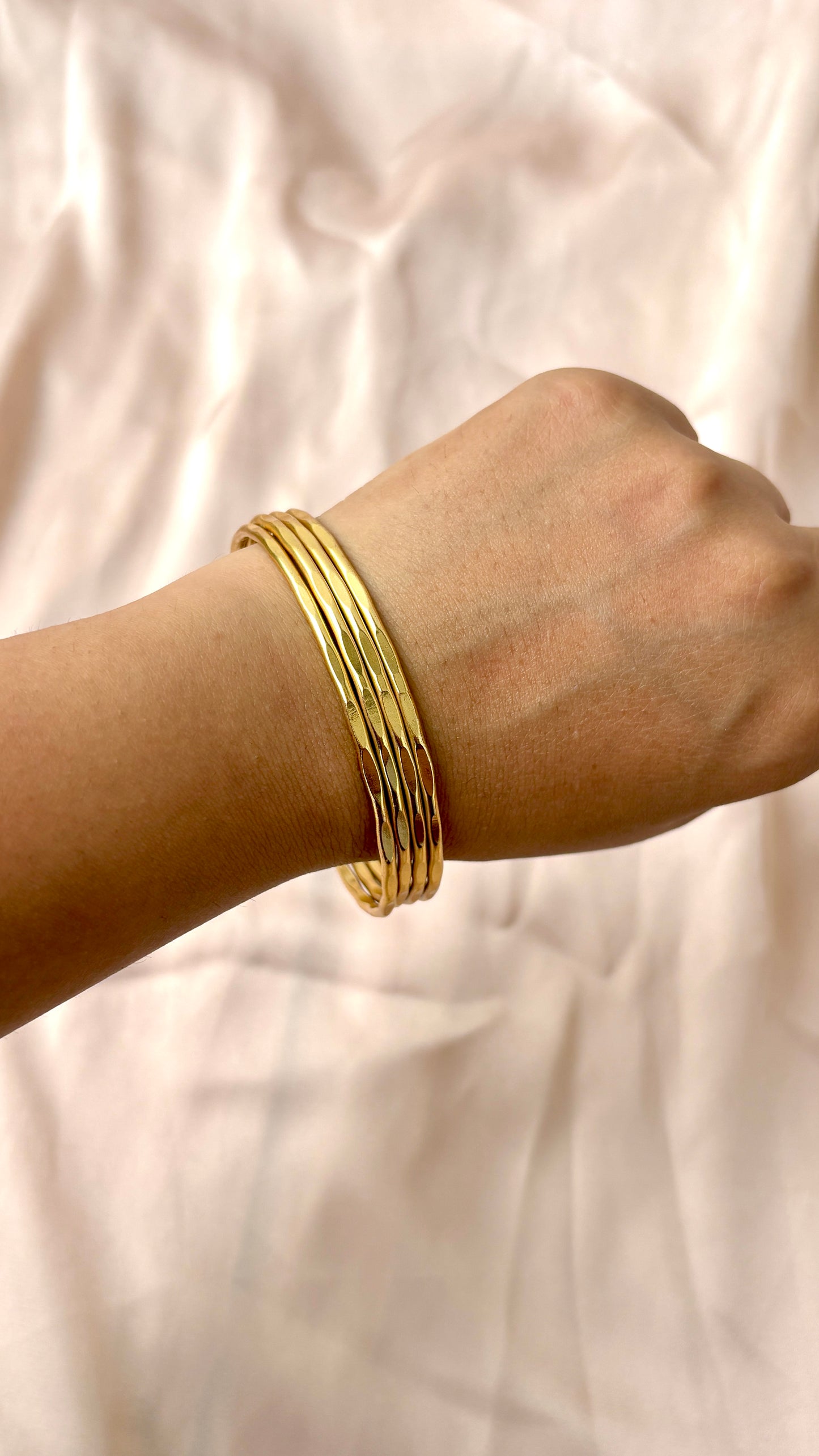 Stack styled open bracelet