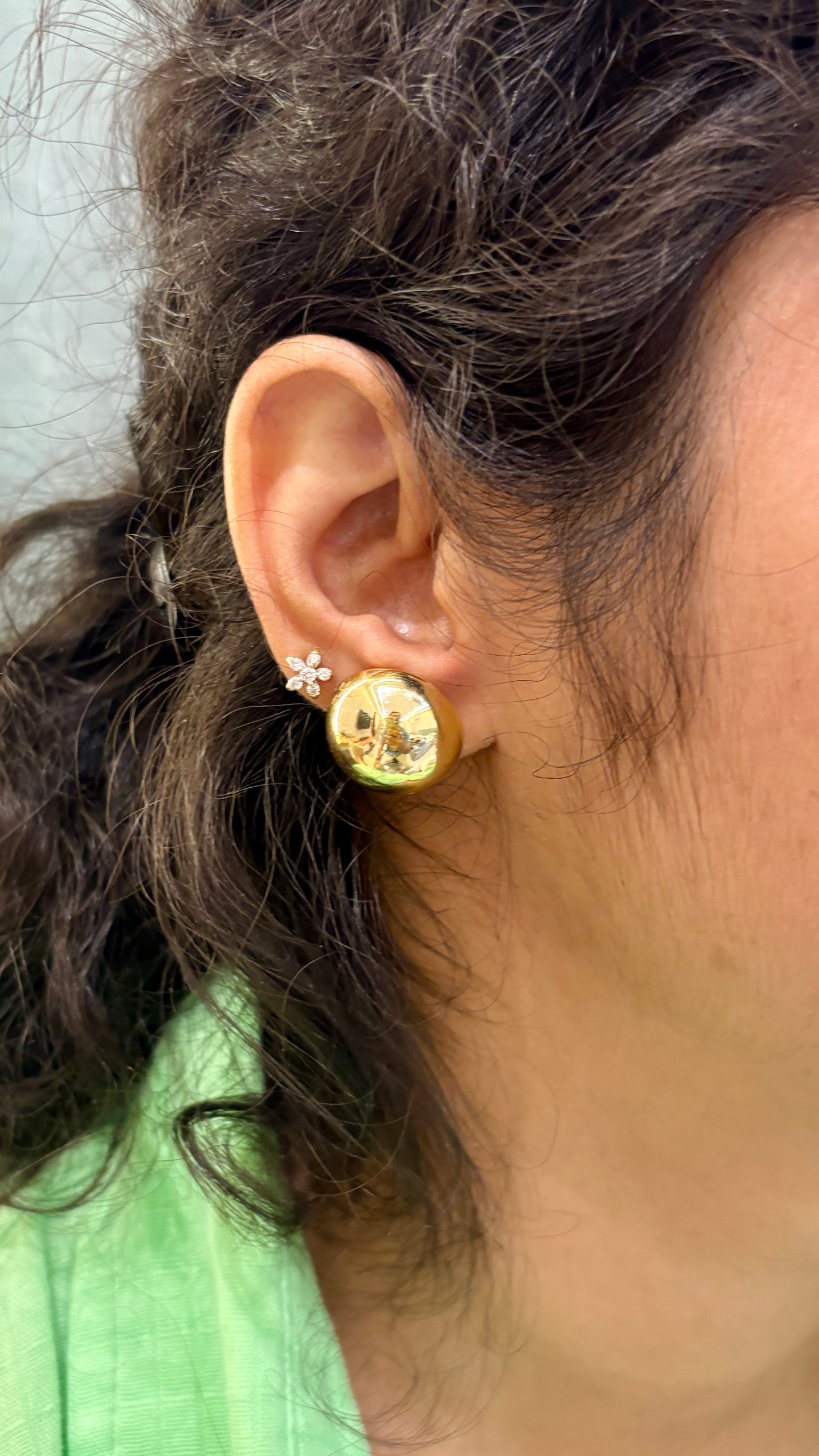 Golden shiny dome studs
