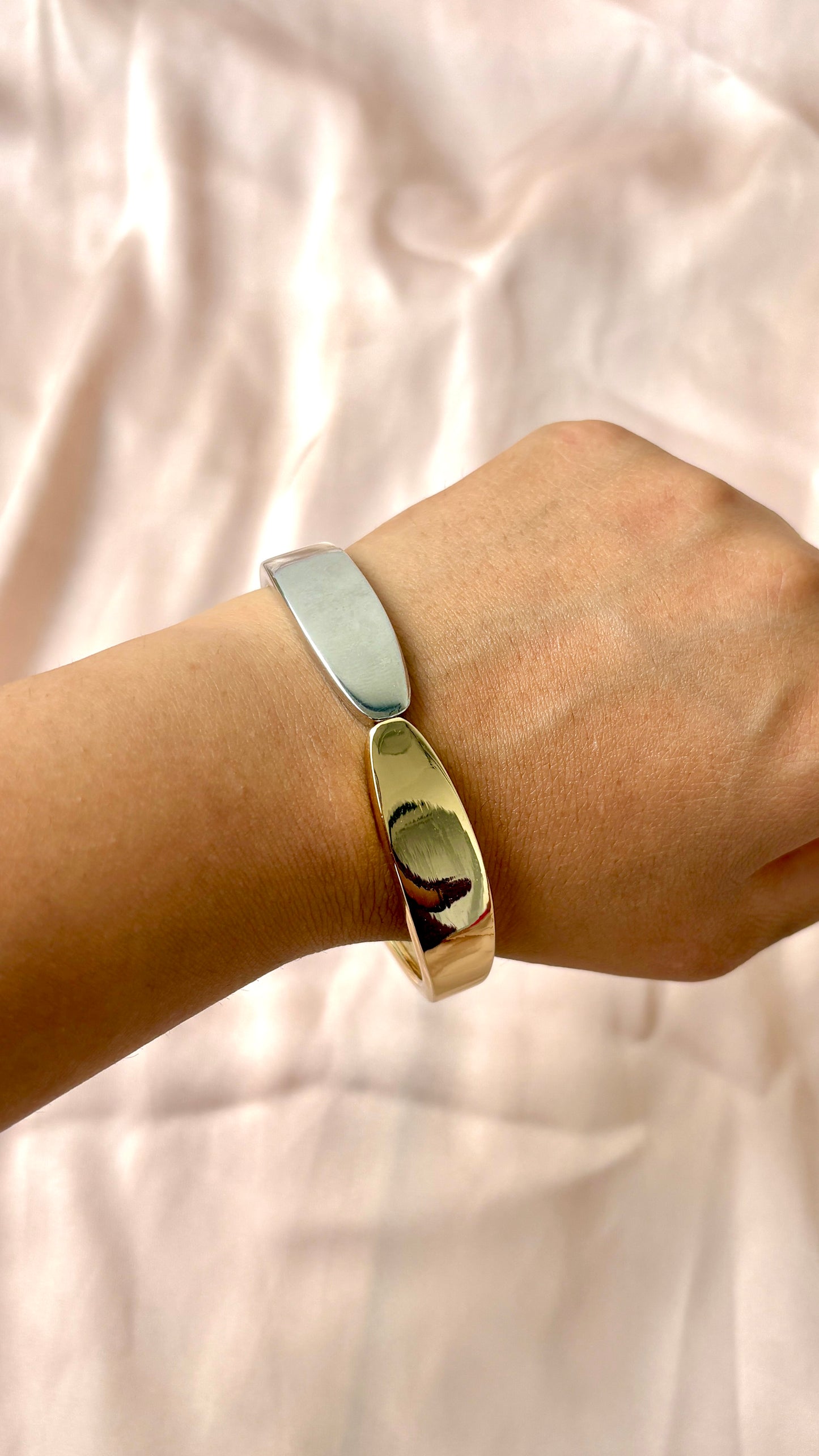 Meet me half way dual tone bracelet