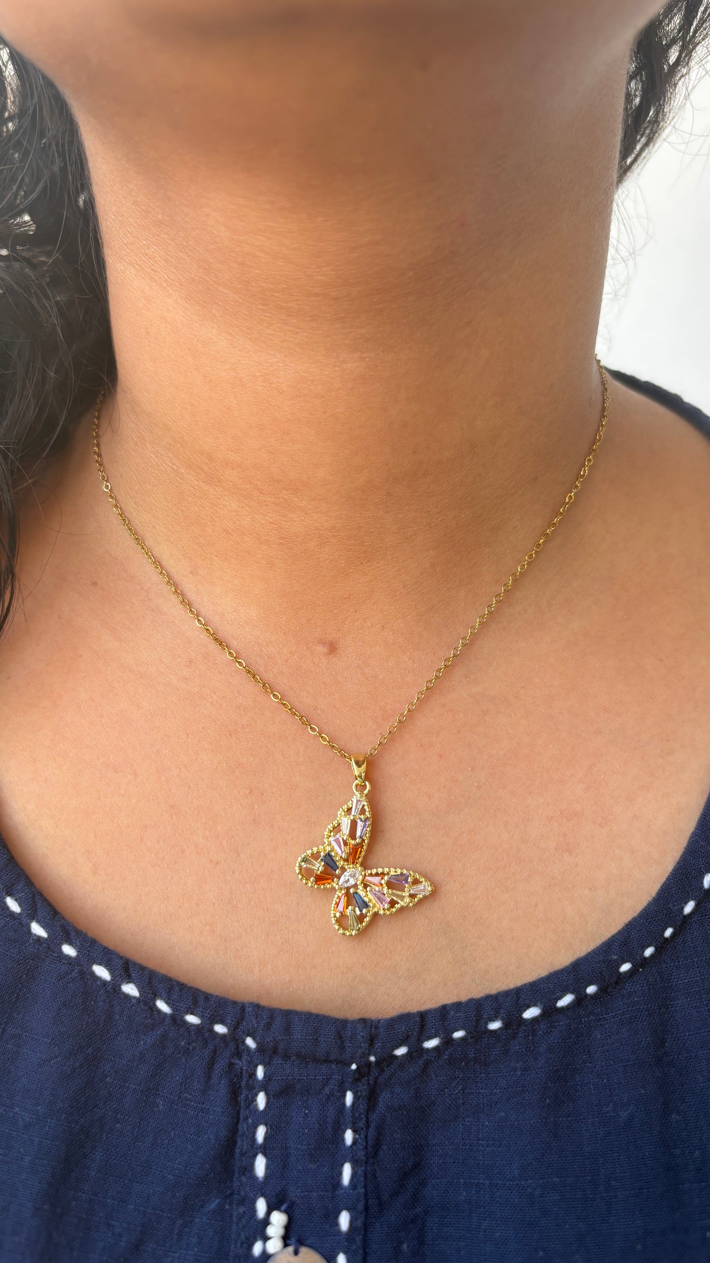 Multi color Butterfly Necklace