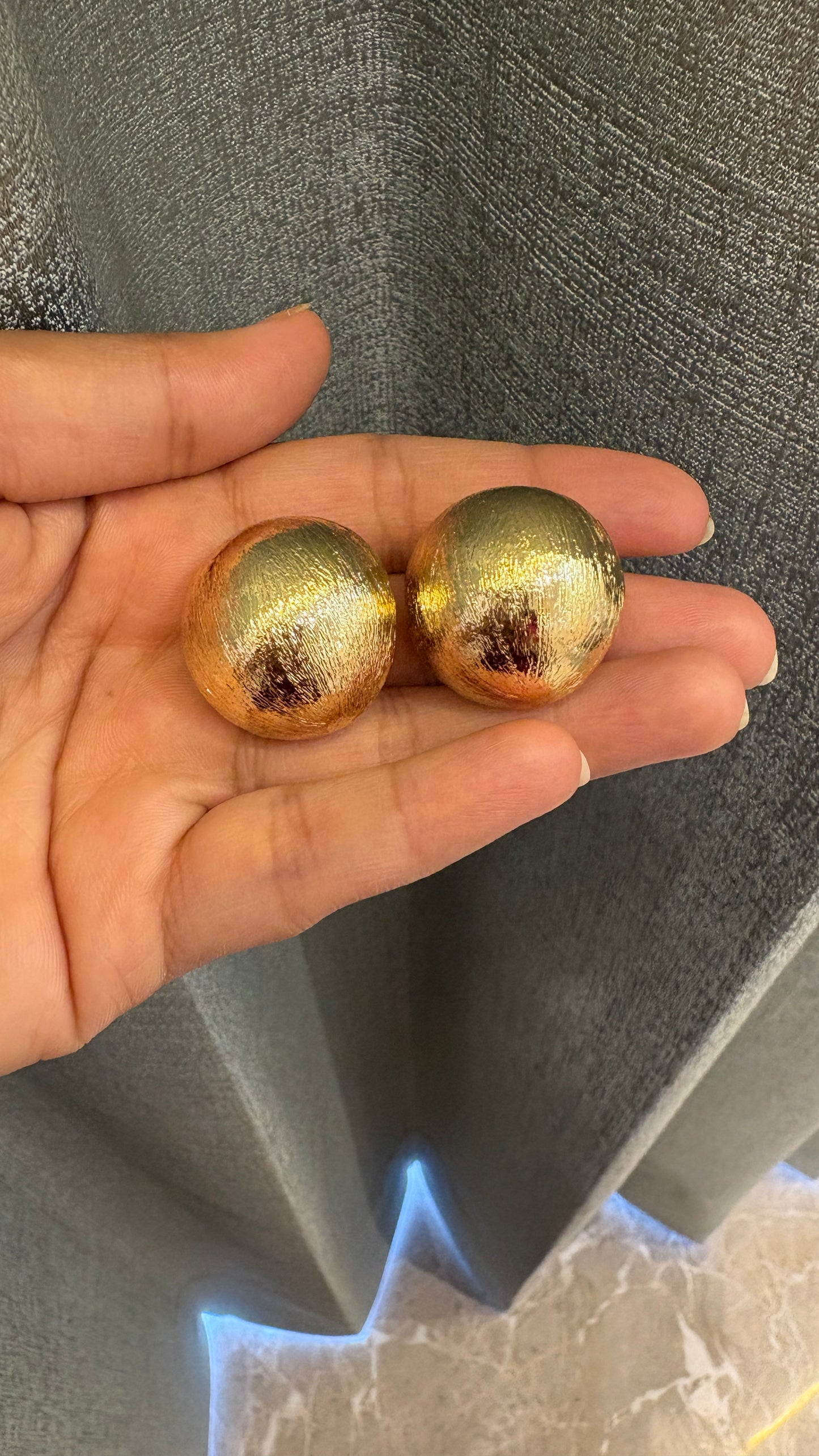 Large textured dome earrings