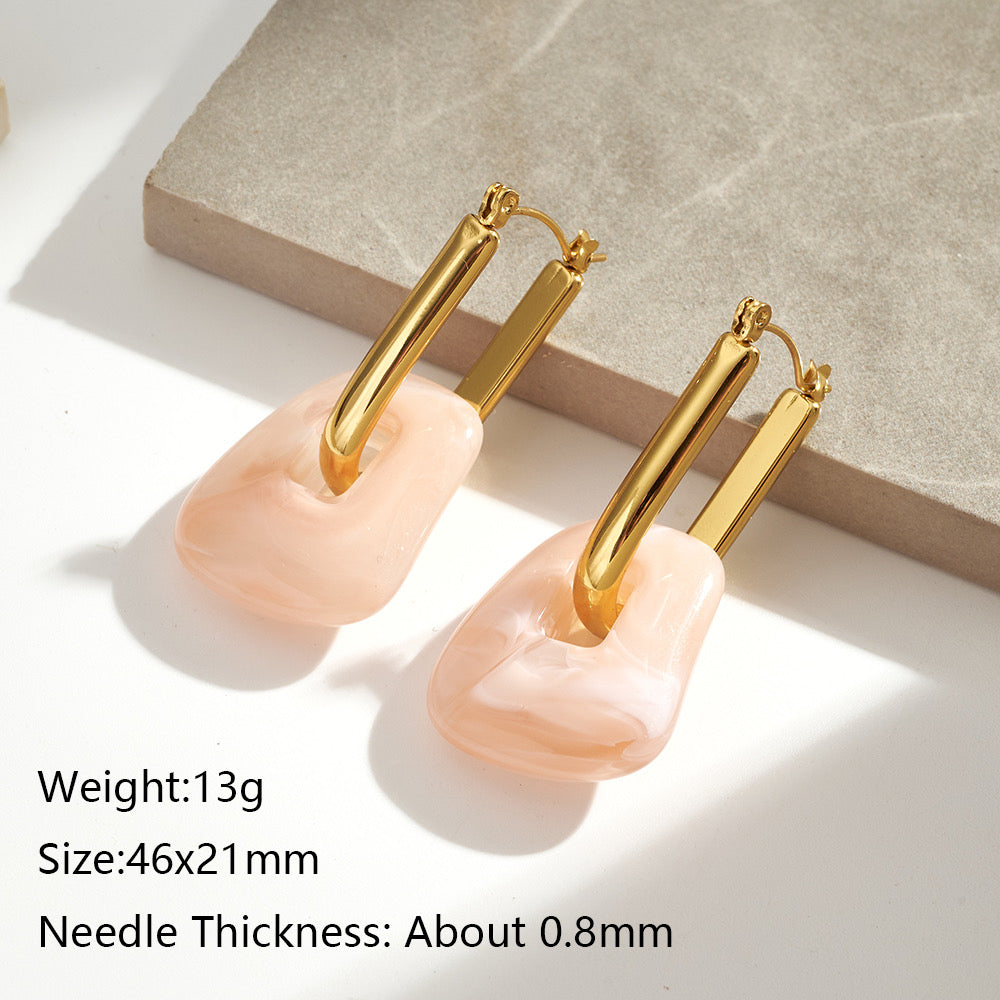 Inter-locked resin drop earings