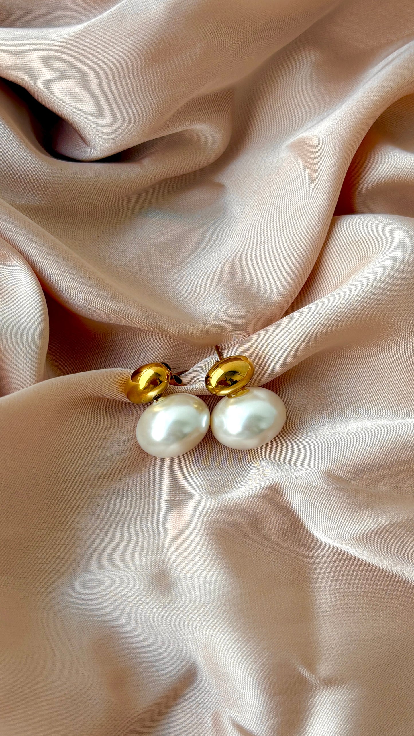 Small Golden Pearl Studs