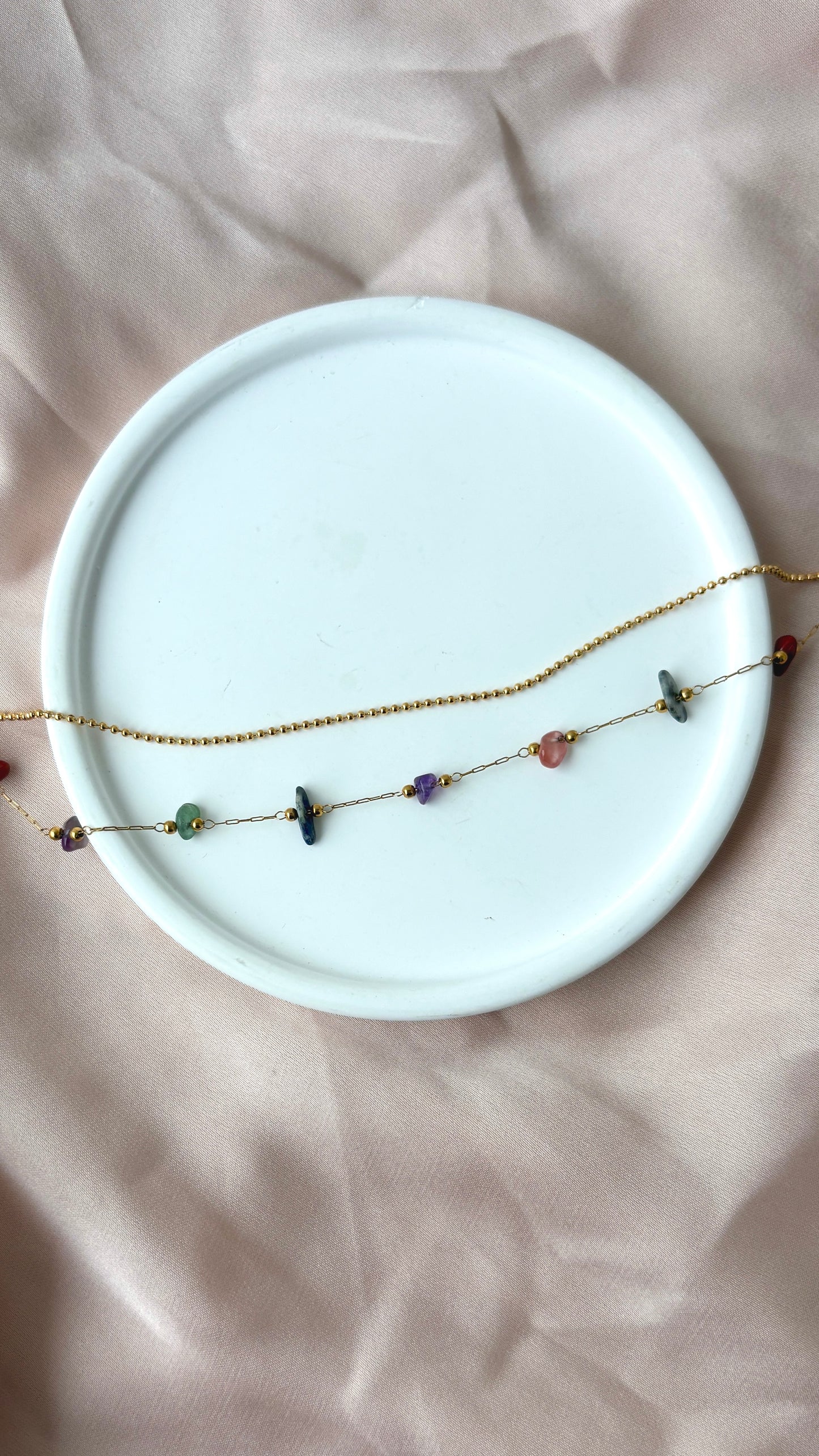 Multi colour double line bracelet