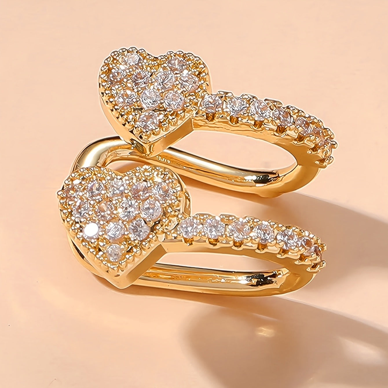 Double Heart Earcuff