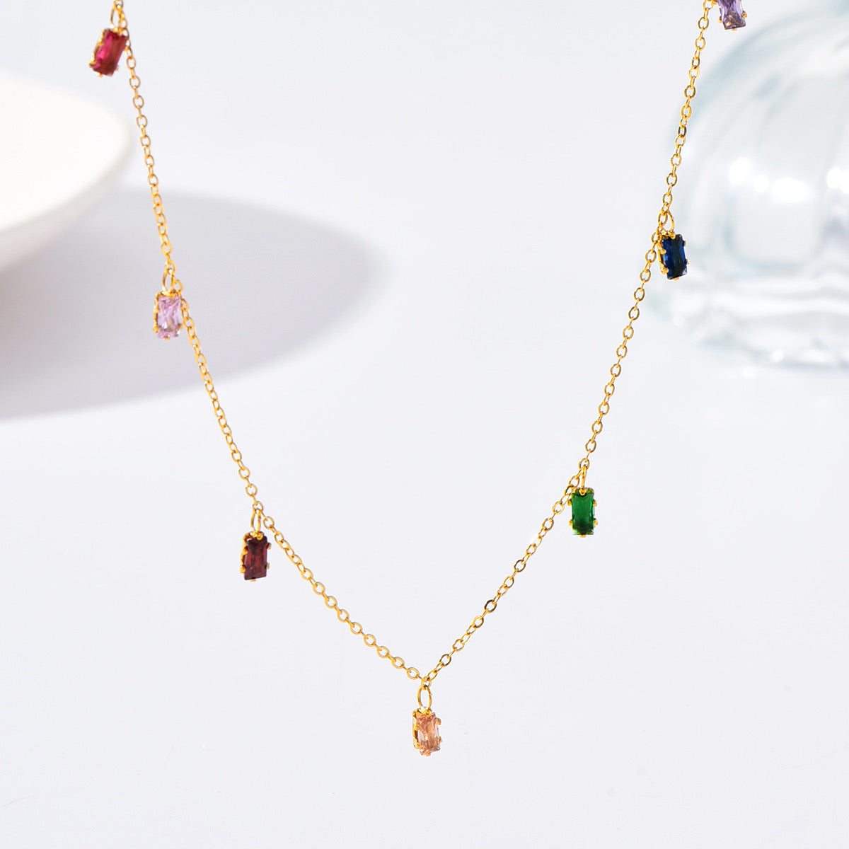 Multi color charm necklace