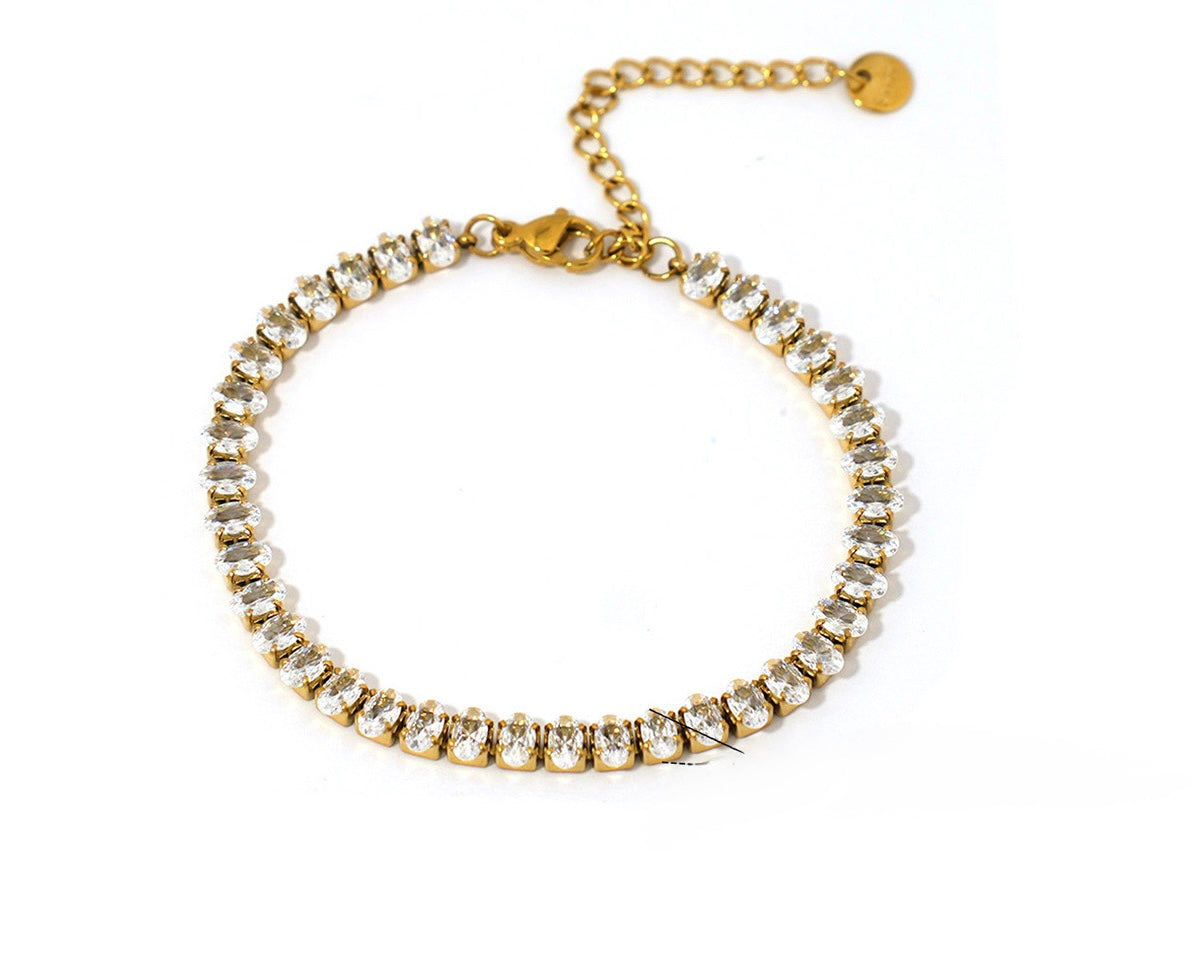 Oval shaped tennis bracelet
