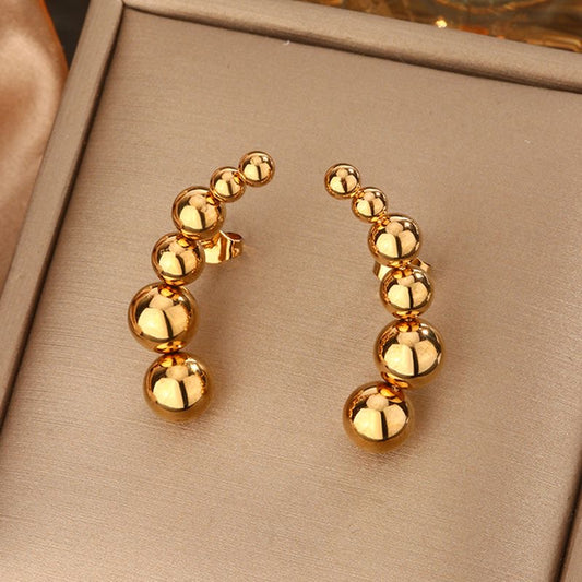 Golden beads cuff style studs
