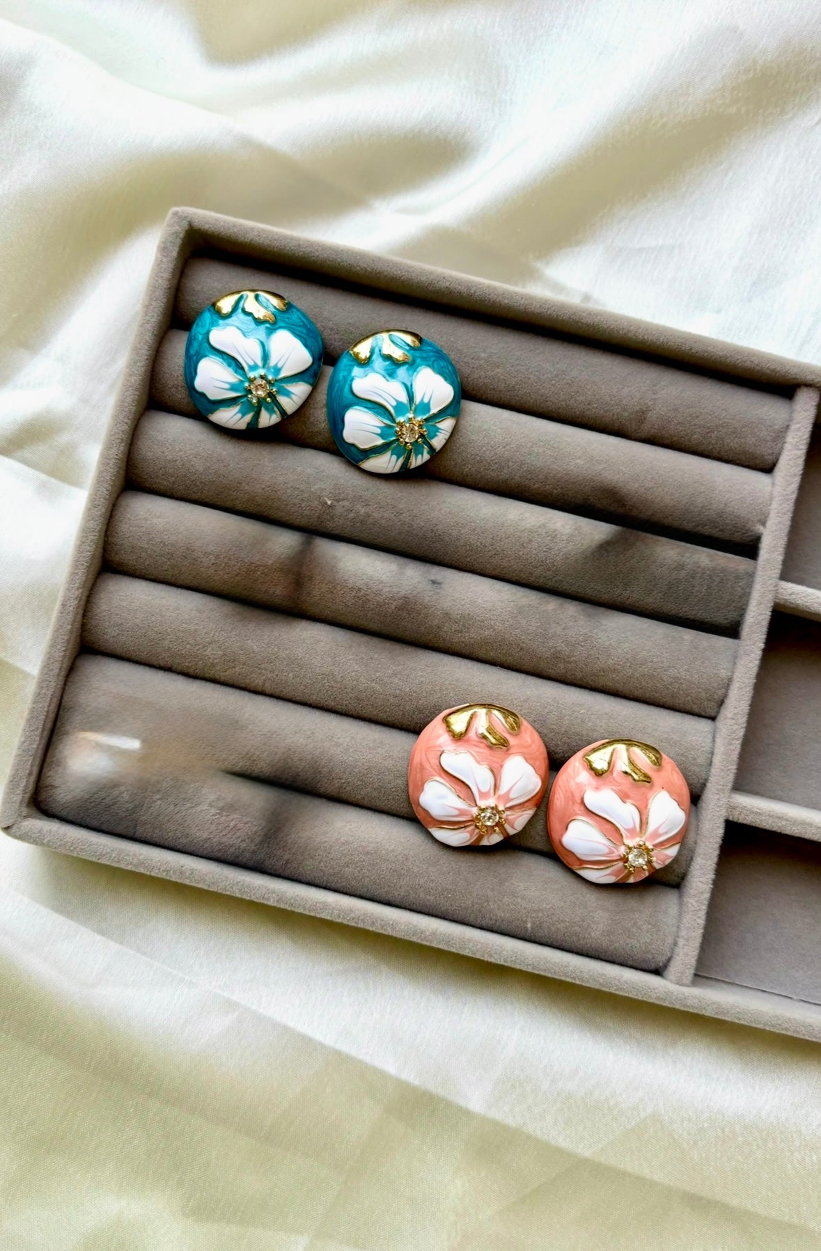 White Flower Earrings