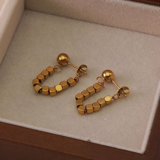 Golden drops hoops
