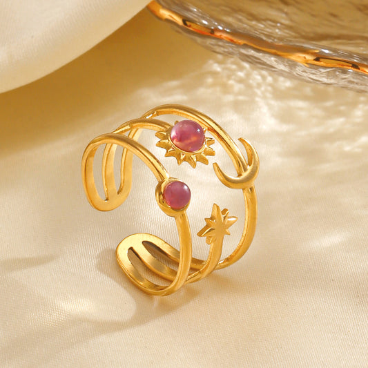 Moon and Sun Adjustable Ring