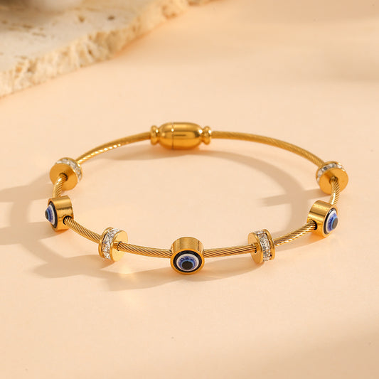 Magnetic evil eye bracelet