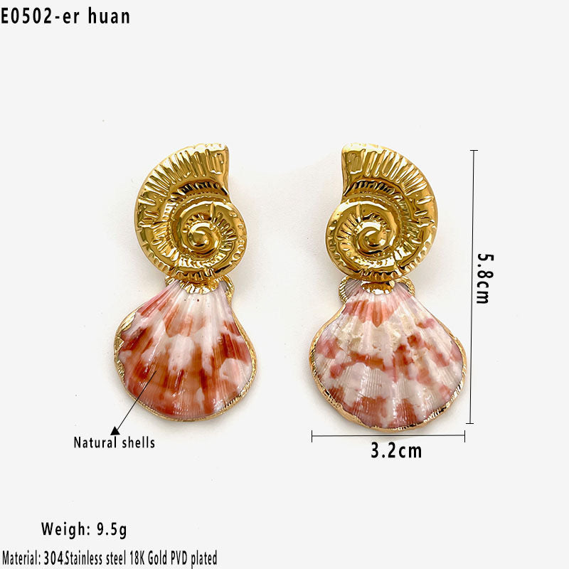 Pink Shell Earrings