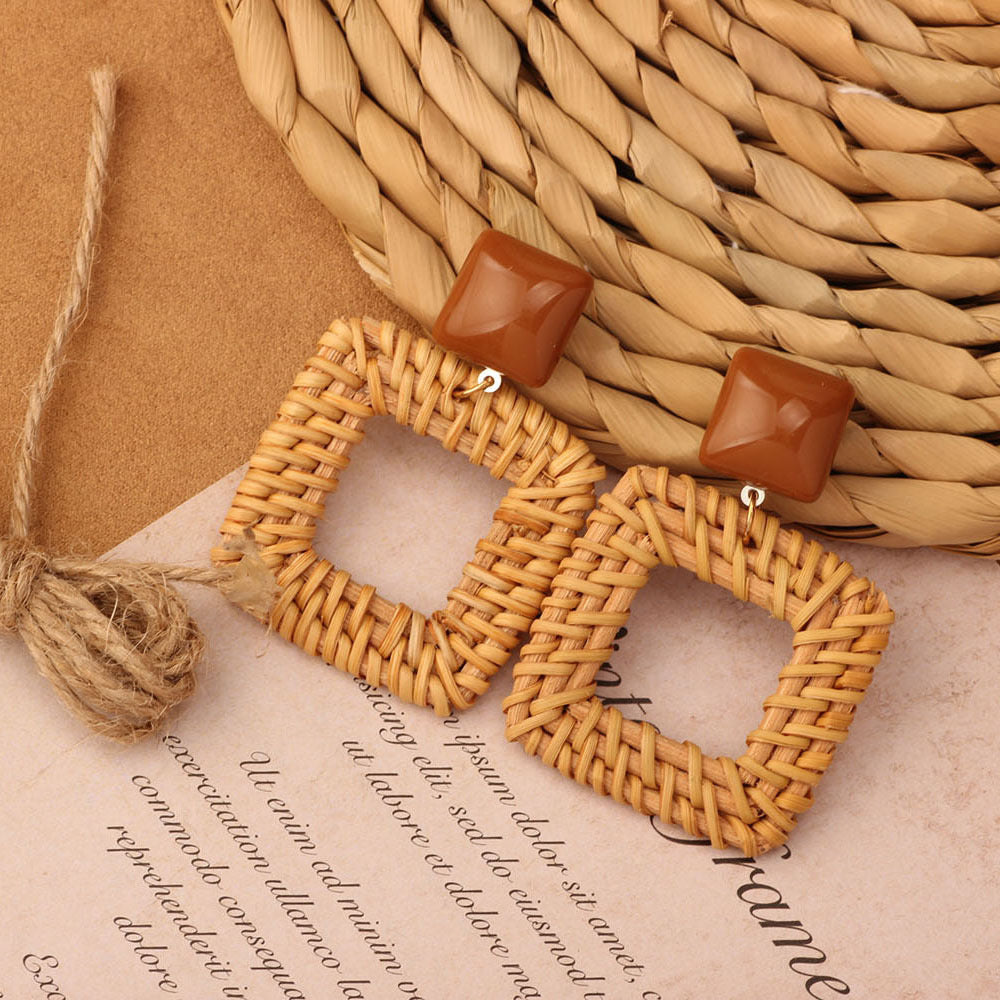 Bohemian - square bamboo danglers