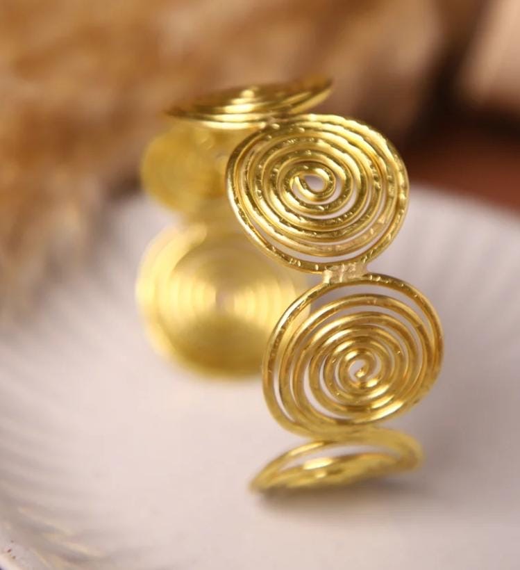 Brass Spiral Adjustable Bracelet