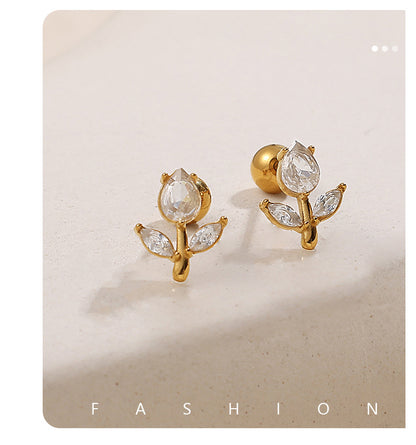 Stud Earrings with Ball Closure