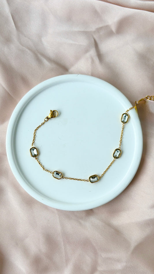 Rectangular stone bracelet
