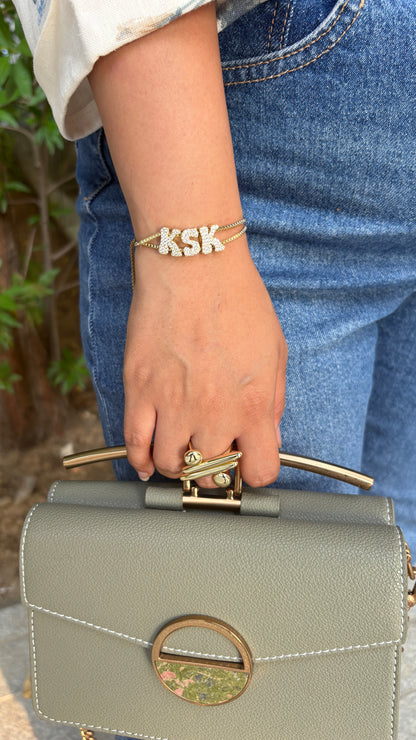 Mini Bubble Initial Charm Bracelet