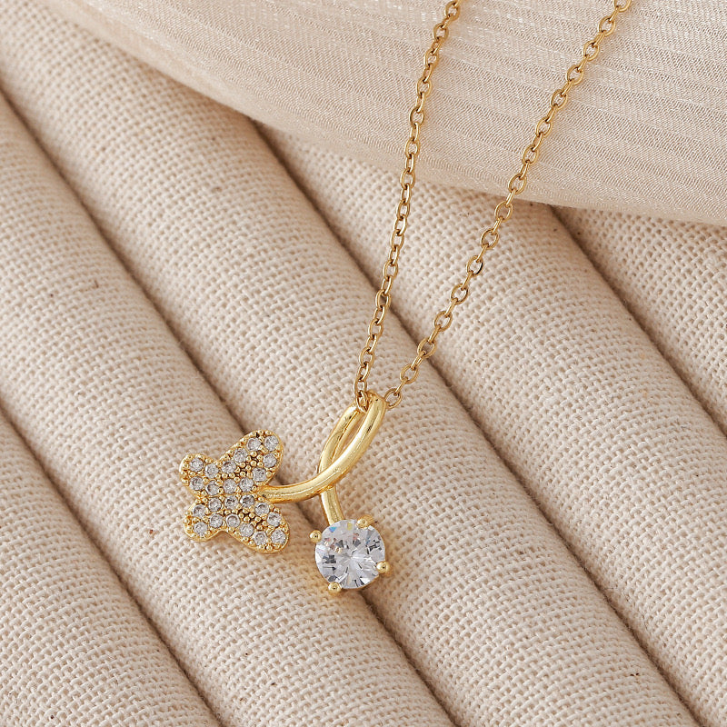 Butterfly with Stone Necklace
