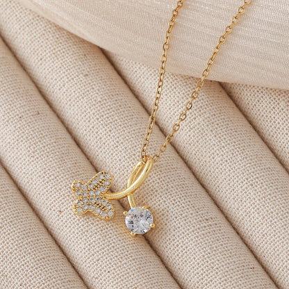 Butterfly with Stone Necklace