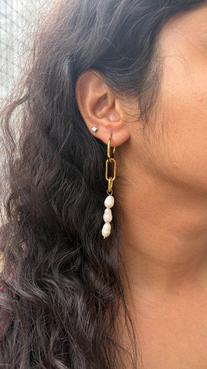 2 in 1 pearl earrings