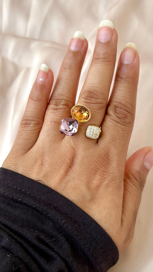 Purple Stone Adjustable Ring
