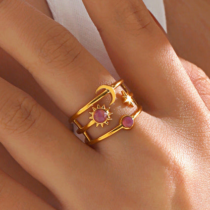 Moon and Sun Adjustable Ring