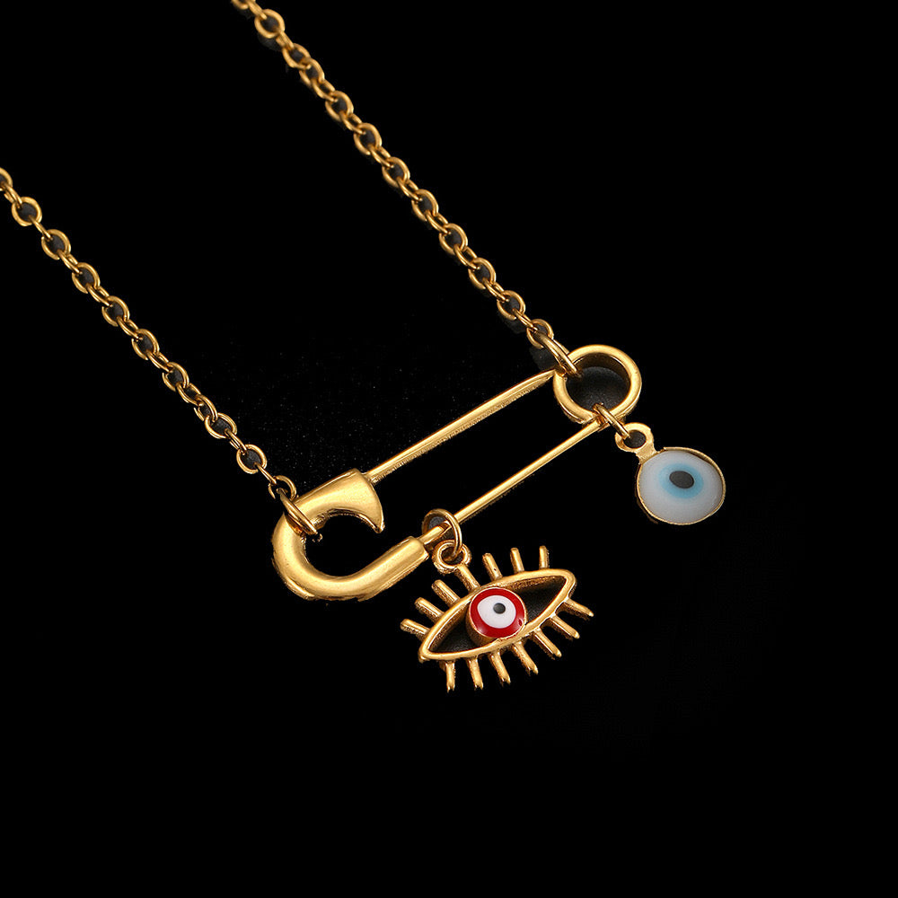Safety Pin Charm necklace