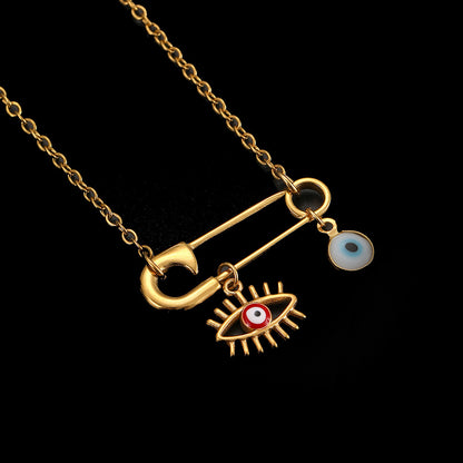 Safety Pin Charm necklace
