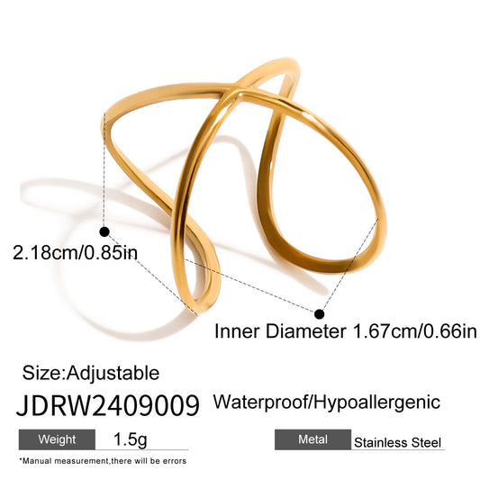 Cross in a loop Adjustable Ring