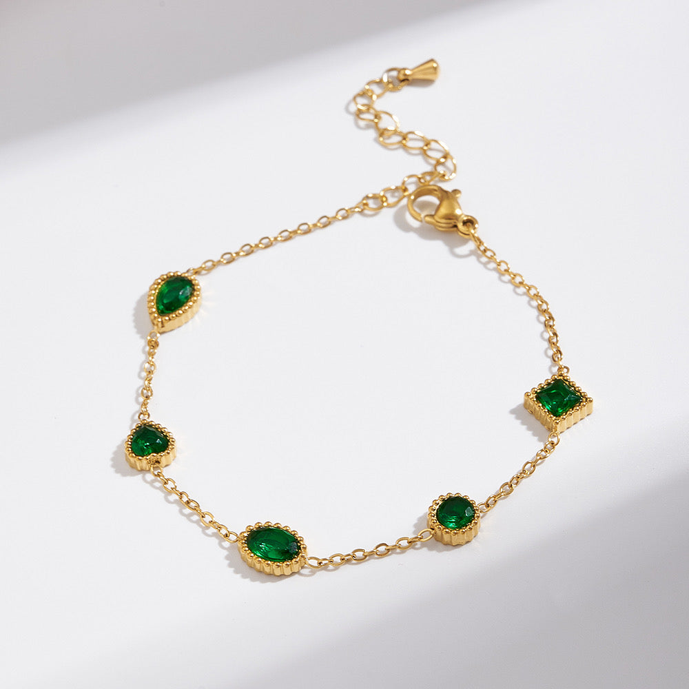 Multi shape green bracelet