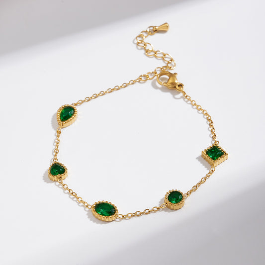 Multi shape green bracelet