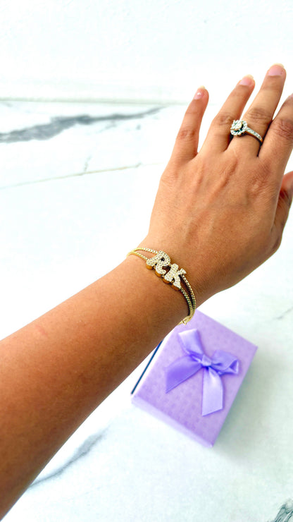 Mini Bubble Initial Charm Bracelet