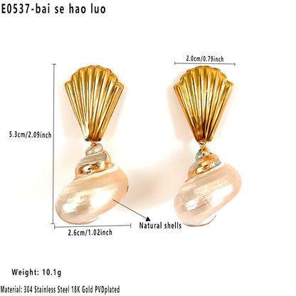 Coil shell earrings