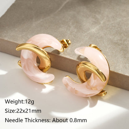 C shaped resin earrings