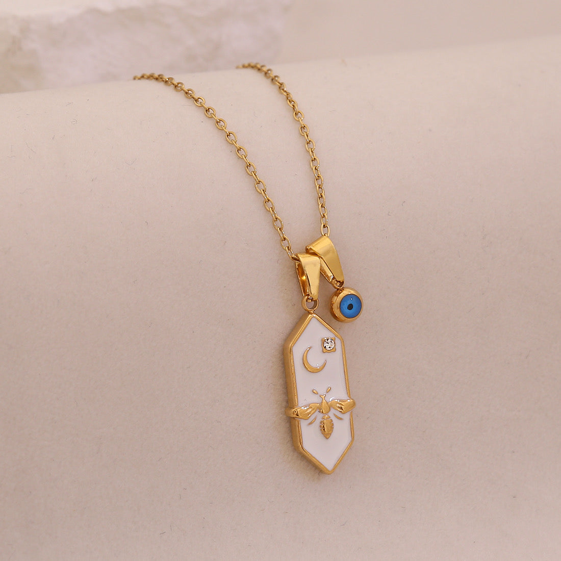 Honeybee Evil Eye Neckchain