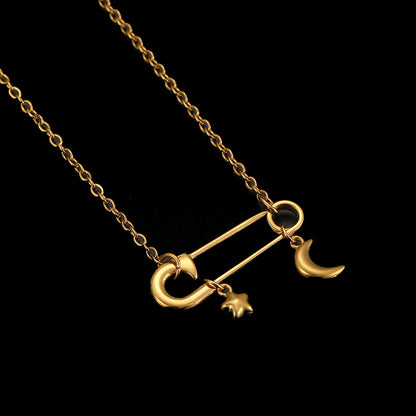 Safety Pin Charm necklace