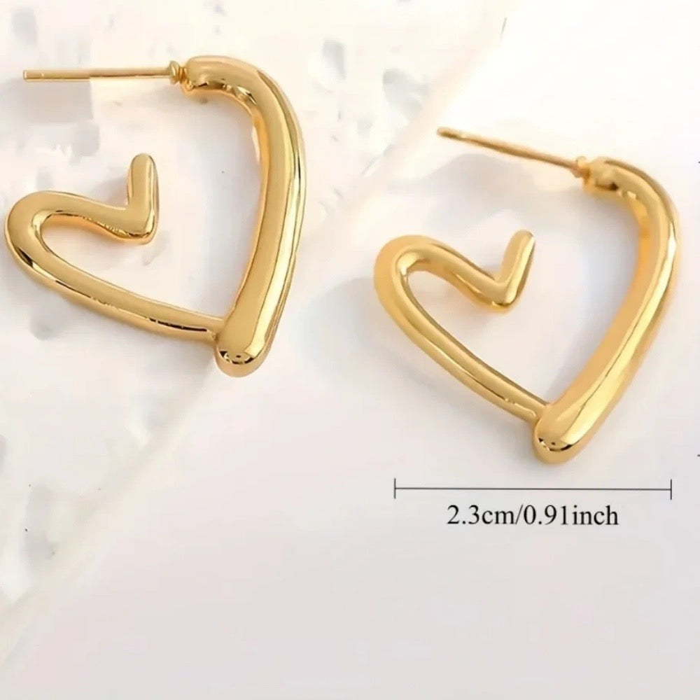 Outline Heart Earrings
