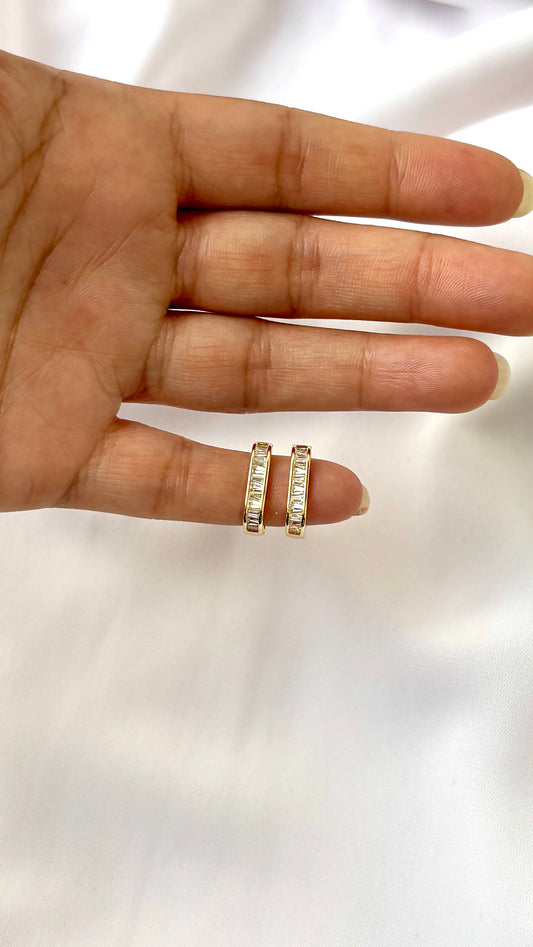 Small square hoops with rhinestones