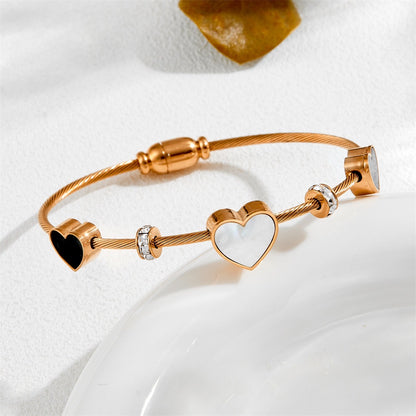 Magnetic closure heart bracelet