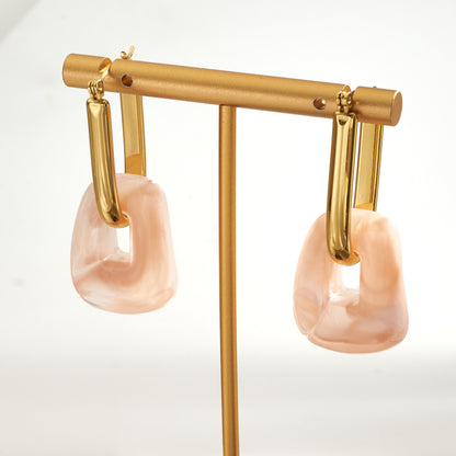 Inter-locked resin drop earings