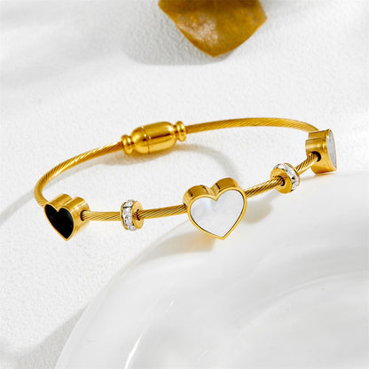 Magnetic closure heart bracelet