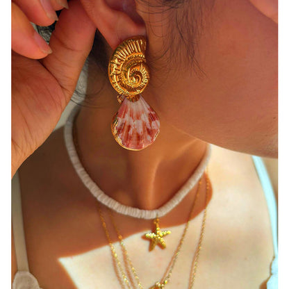 Pink Shell Earrings